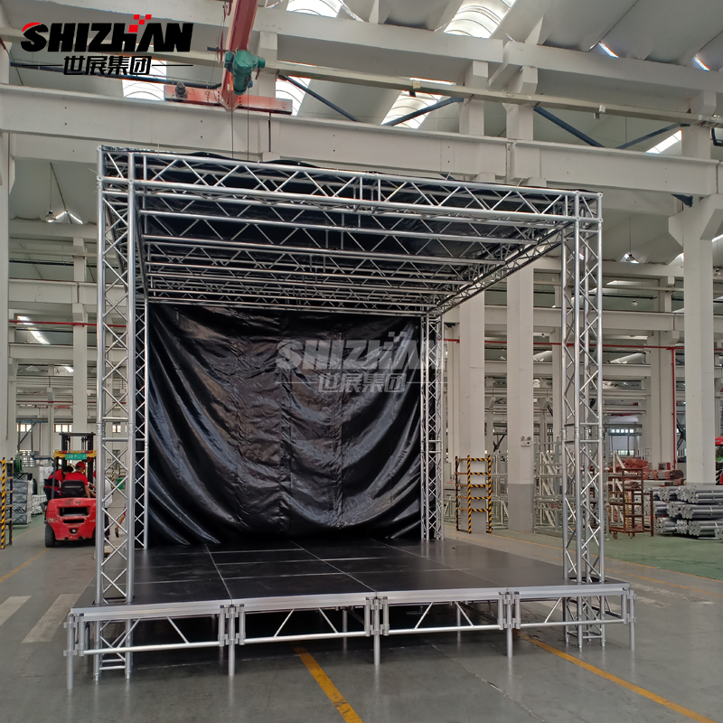 double dugun dj stage truss setup