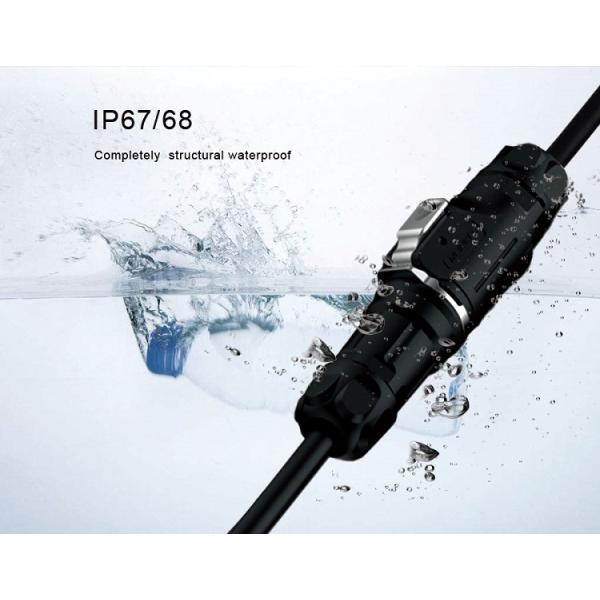 M12 Circular PBT Shell Black Colour 4 Pin Power Connector Dc Cable Connector