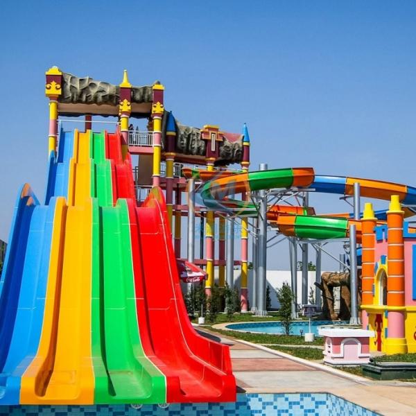FRP Rainbow Water Slide Multiple Rainbow Slide Long Lifespan For Water Park