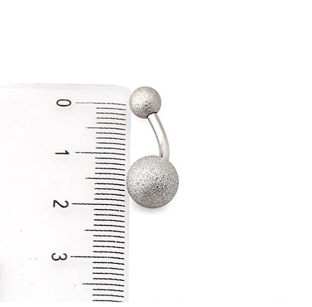Belly button ring matt silver gold black navel ring two balls barbell body piercing jewelry free sample
