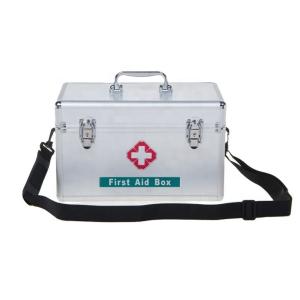 Wholesale Aluminium Shoulder strap Emergency Medical Supplies box workshop metal First Aid box Storage case with lock from china suppliers