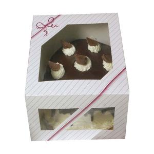 Wholesale chocolate birthday cake cardboard color paper box with clear window from china suppliers