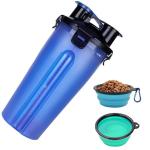 Portable Travel 2 In 1 Dog Water Bottle 12oz For Pets Outdoor Food & Water