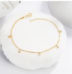 Five Small Pendants 18K Gold Diamond Bracelets 0.11ct Cushion Cut Diamond