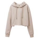 Hooded Polyester Sweatshirt Short Casual Sporty Hoodie For Women Hooded Crop Top