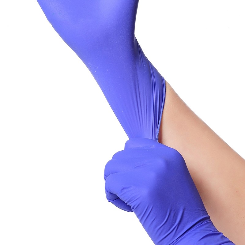 Blue Nitrile Gloves No Powder 3mm Thickness EN455-1 Certificates CE Nitrile Gloves