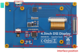4.3 Inch HDMI LCD Display 800x480 Capacitive Touch Screen Display With IPS TFT Technology