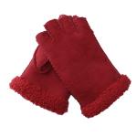 Double Face Leather Fashion Gloves , Touch Screen Cute Women'S Mitten Gloves