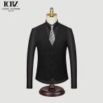 Men's Business Casual Groom Wedding Groomsmen Dress Vest with British Striped