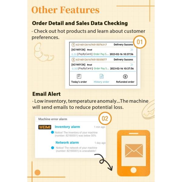 Outdoor Bakery Vending Machine 42 Lockers with 3℃-20℃ Cooling System