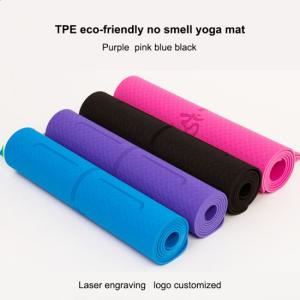 Wholesale Anti Slip Surface TPE Foldable Yoga Mat , 4mm / 6mm Yoga Mat Premium Non slip from china suppliers