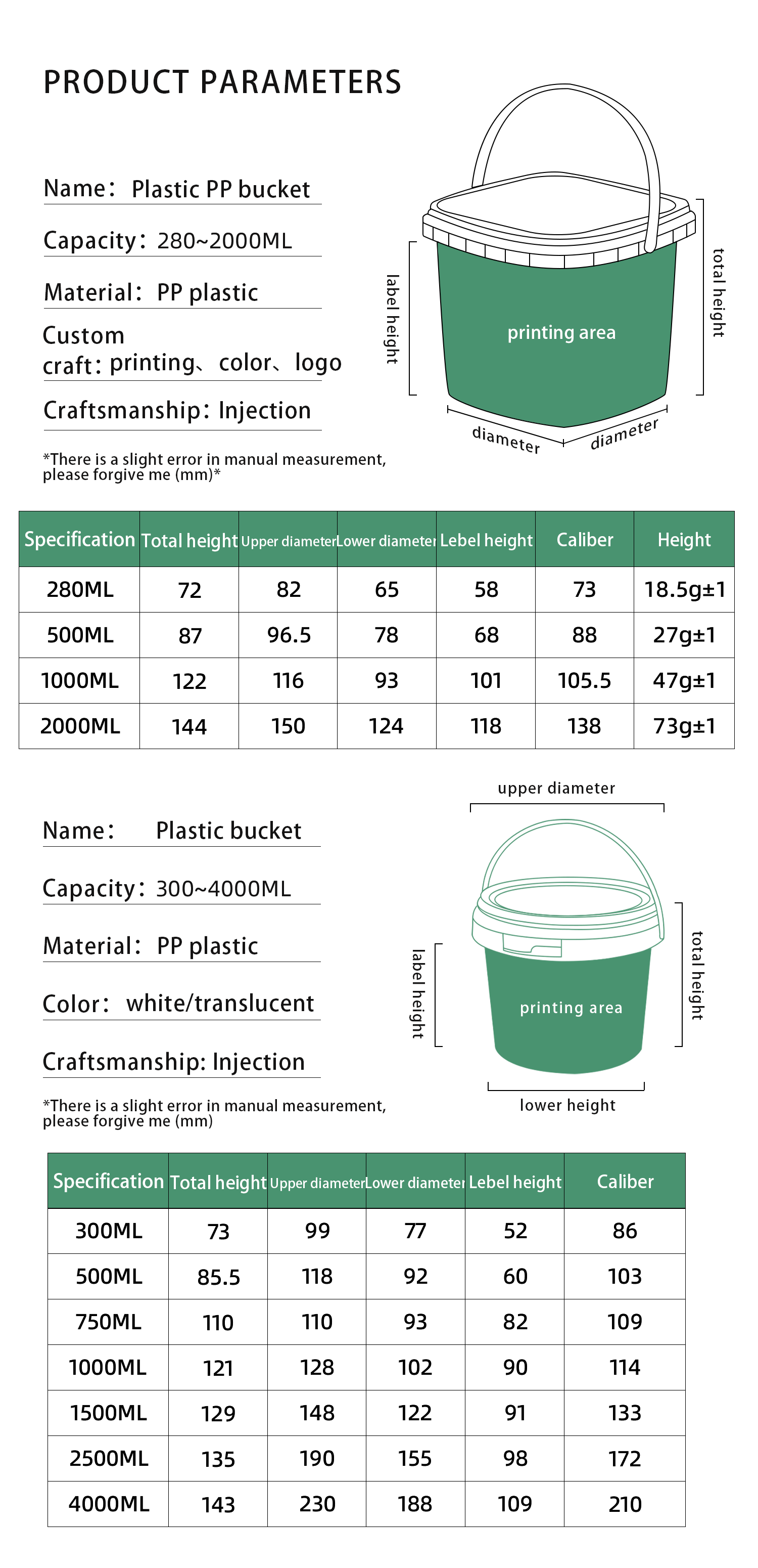 Halloween Coffee Popcorn Candy Storage Container Mini Plastic Bucket with Supplied Logo