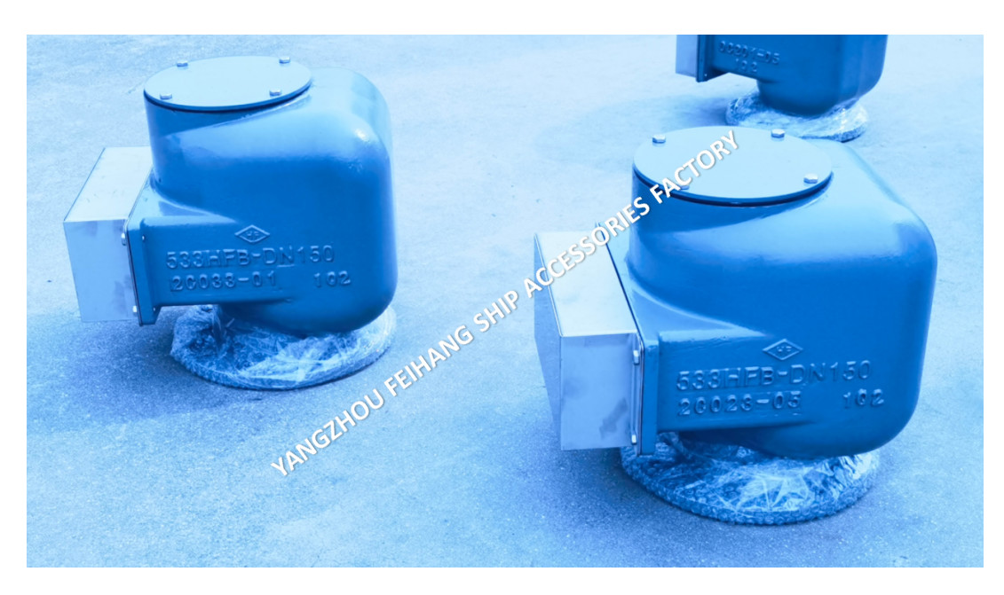 Nodular Cast Iron Marine Air Vent Head model 533HFB-150A Medium Gray For Ballast Tank Float Type