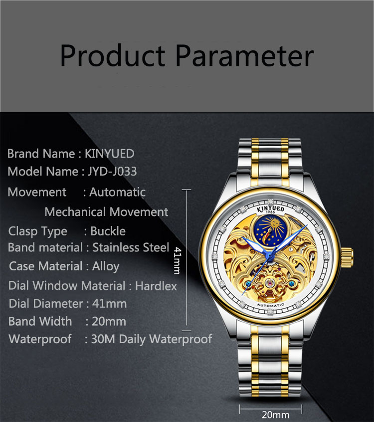 Watches men luxury brand automatic moon phase tourbillon automatic mechanical wristwatches