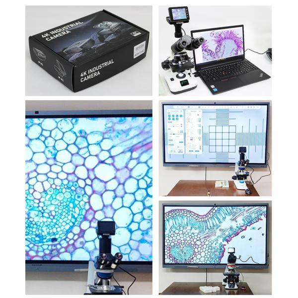 OPTO-EDU A59.5142 8.0M 4K Digital Microscope Camera with 1/1.8" Sony CMOS Sensor and 2.8" LCD Touch Screen