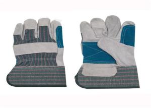 Wholesale Anti Slip Custom Double Palm Leather Work Gloves Red / Yellow / Blue Color from china suppliers
