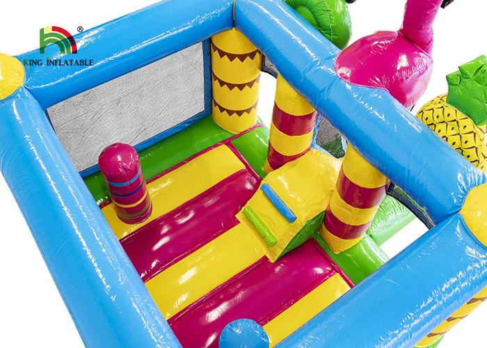 Kindergarten 3m Pink Inflatable Flamingo Bouncy Castle With Slide