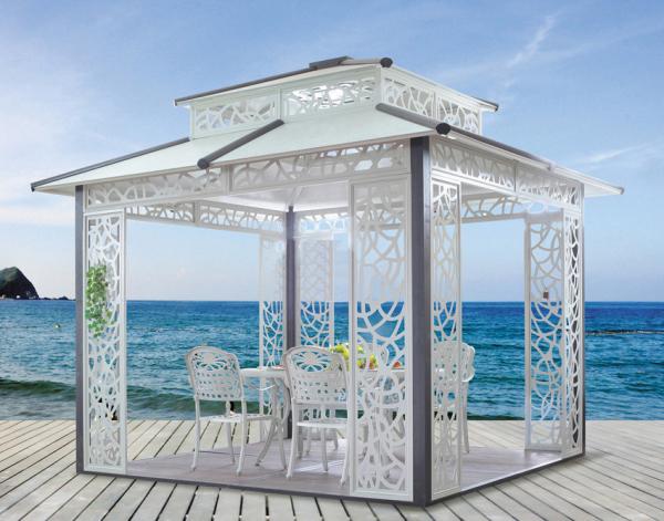 China Cast aluminum outdoor sunshine pavilion metal pavilion garden Pavilion