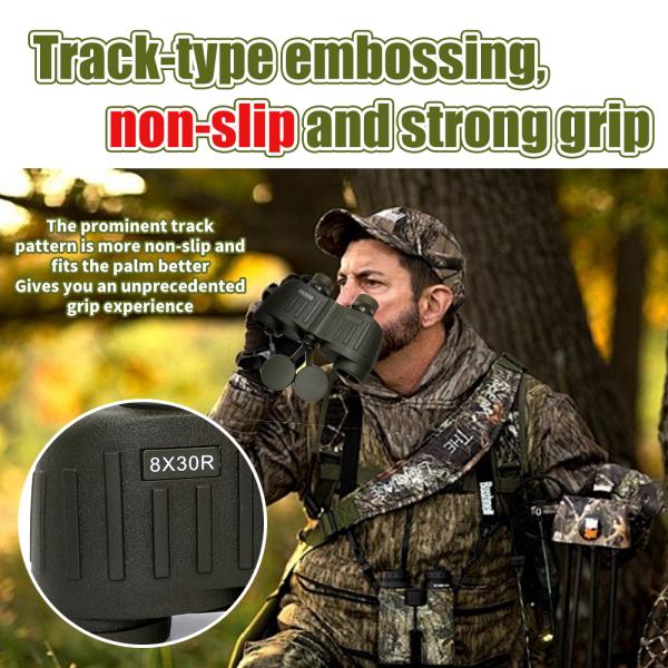 8X30R Binoculars with Reticle Waterproof BAK4 Lens Binoculars NBR Durable Housing for Birdwatching Hiking