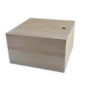 Wholesale Handmade Unfinished Sliding Top Wood Box Large 27.8x27.8x11.3cm from china suppliers