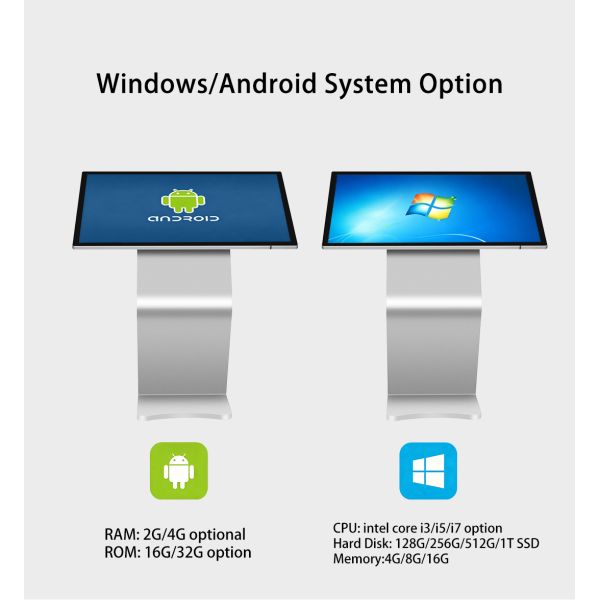 49-Inch S-Shape Landscape Advertising Display Interactive Query Machine 4K Touch Kiosk Commercial Information Board