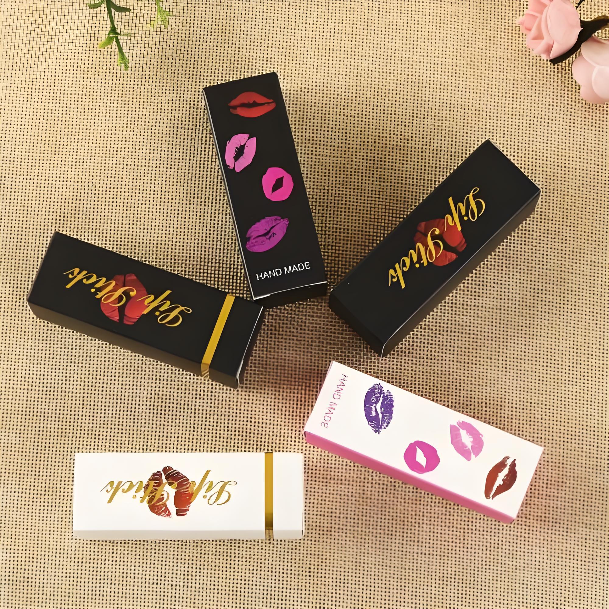 Premium Custom Lipstick Packaging Boxes | Handmade Cosmetic Paper Boxes With Gold Stamping