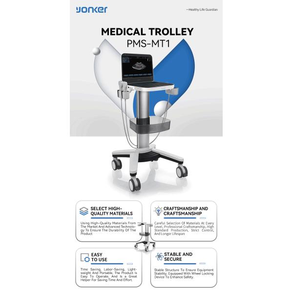 Hospital Medical Trolley Cart Monitoring Instrument for Ultrasound Machine Medical Trolley Cart