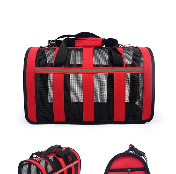 Dog And Cat Portable Handbag With Breathable Mesh On Four Sides Foldable Pet Cage