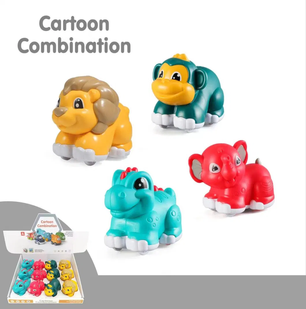 Friction Inertia Mini Cartoon Animal Toys High Quality Children&prime;s Small Toys Animal Cars Children&prime;s Toys Wholesale