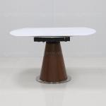 Hotel Restaurant SS Steel Furniture White Stone Round Extendable Dining Table