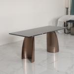 Satin Finish Modern Marble Dining Table Dining Room / Hotel Furniture