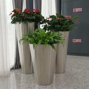 China Mirror Finished Stainless Steel Flowerpot Large Metal Plant Pot Flowerpot on sale