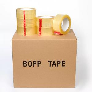 Wholesale BOPP Adhesive Tape Clear Packing Package Tape 48mm X 60/66/100/150m Sticky Packaging Sealing Box from china suppliers