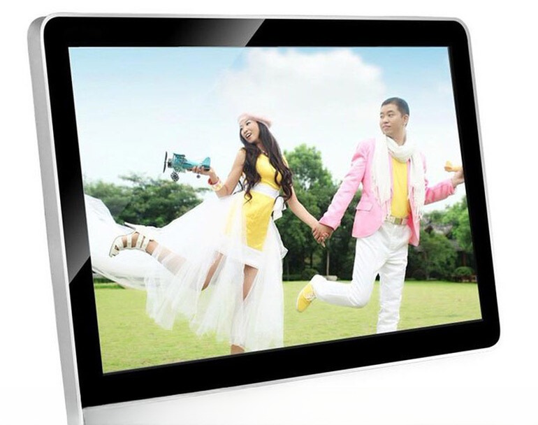 27 inch digital advertising totem LCD poster with split display function