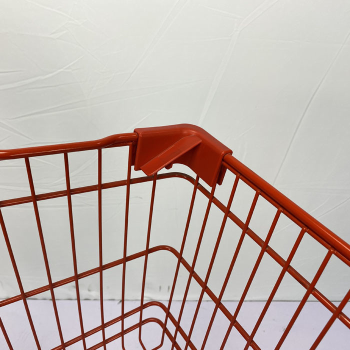 Red Spray 180L European Metal Shopping Trolley Cart With White Handle TPR Wheels