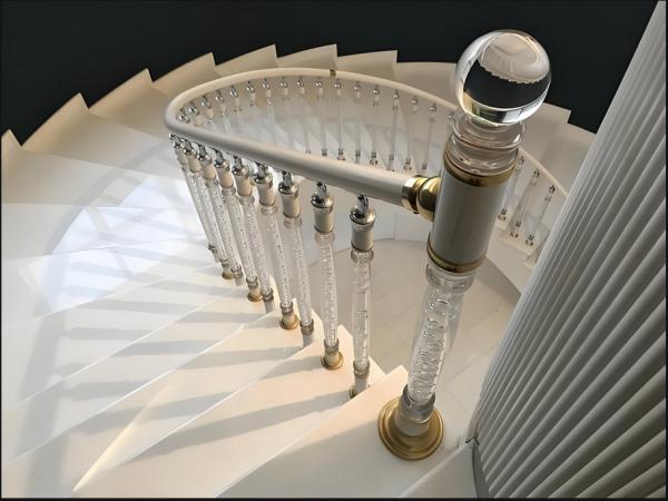 Space Saving Modern Aluminum Stair Railings High Strength For Compact Living