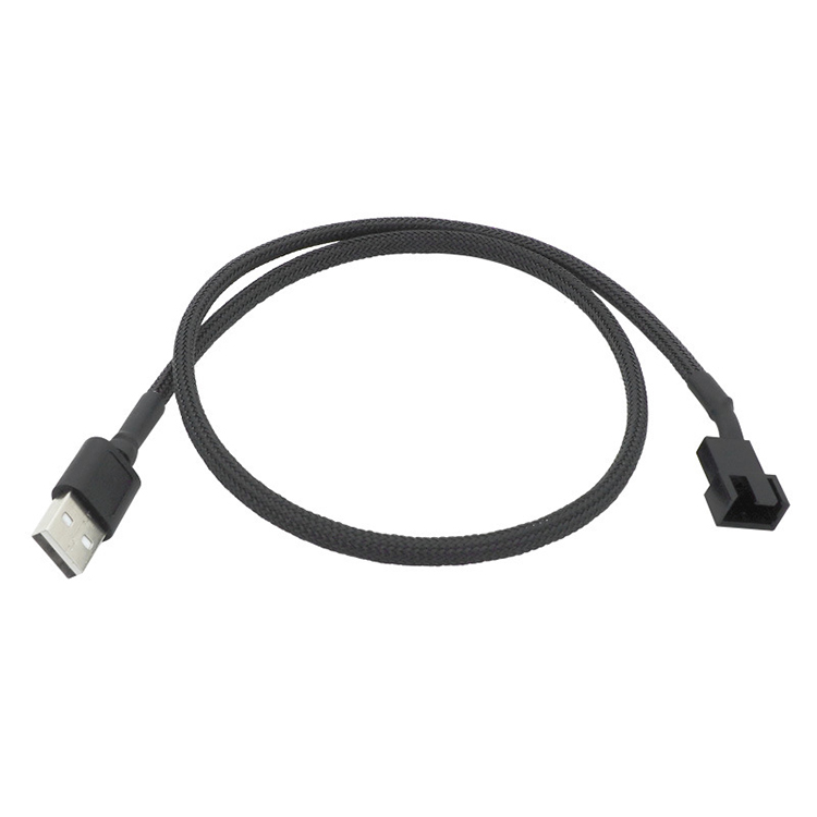 Braided USB to 3 Pin 4 Pin Molex Female PWM 5V Fan Power Supply Adapter Connector Cable for Computer Cooler