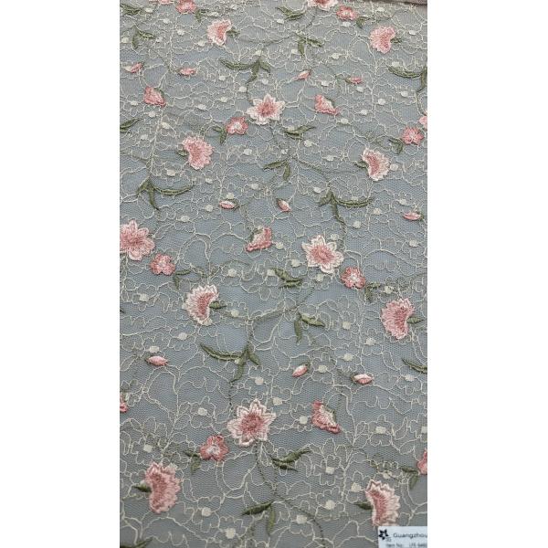 100% Cotton Embroidery Lace Fabric Floral Elegent Embroidery Fabric For Party Dress