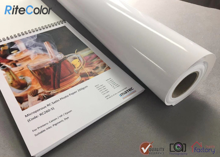 Premium Waterproof 260gsm Pigment Dye Inkjet RC Satin Photo Paper Roll