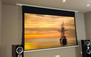 Wholesale Tubular Motor Ceiling Projector Screen Recessed Tab Tensioned Screen from china suppliers