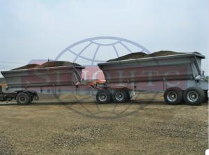 Wholesale 60 Ton Double Axle Dump Trailer 13 / 16 Ton Axle Model 28T Landing Gear from china suppliers
