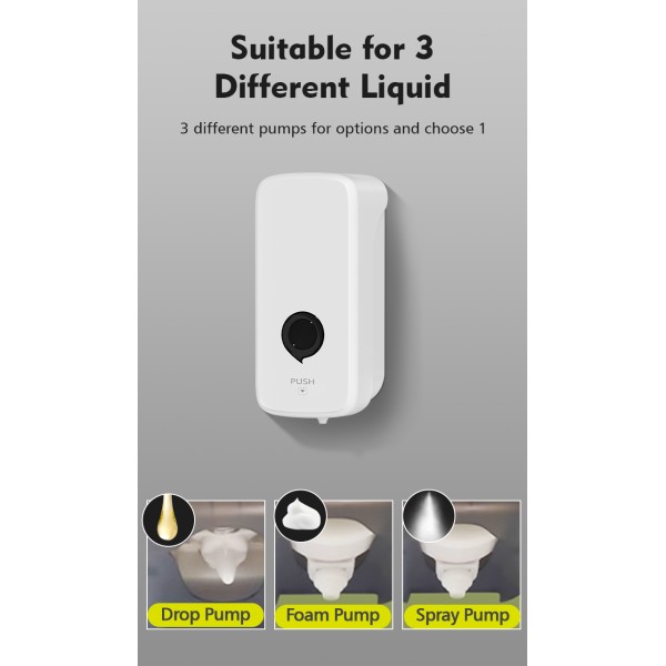 Modern ABS Wall Mounted Foam Soap Dispenser 500ML Commercial Hand Soap Dispenser