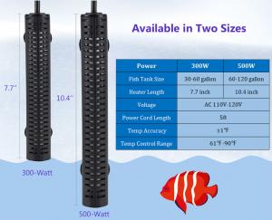 Wholesale 500W Energy Efficient Aquarium Heater 120 Gallon from china suppliers