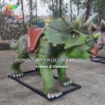 Interactive Fiberglass Triceratops Ride-On: Child-Friendly Dinosaur Sculpture