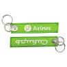 Buy cheap Vibrant Green Custom Embroidered Keychain Double Stitch Metal Rings Flight Tags from wholesalers