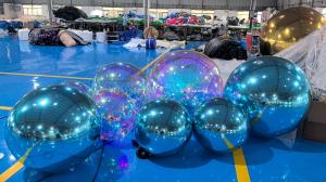 Wholesale Fashion Decoration PVC disco Inflatable balloon Disco party wedding gold silver Floating Sphere Inflatable Mirror Ball from china suppliers