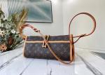 Monogram Printing 30cm Women'S Leather Crossbody Sling Bag Gold Ball Decoration