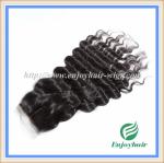Silk top closure4''x4'' brazilian virgin hair natural color deep wave 10''-24'