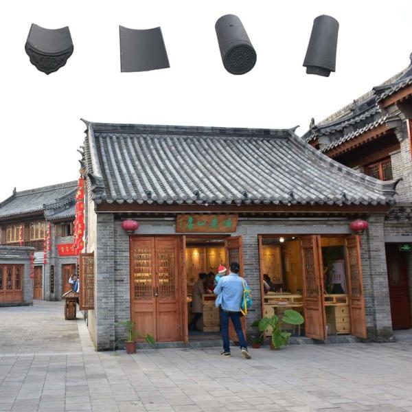 Traditional Chinese Temple Clay Roofing Tiles Accessories 6% Water Absorption
