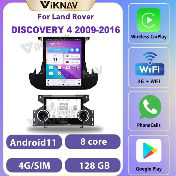 10.4 Inch Android Car radio For 2009-2016 Range Rover Discovery 4 128G Navigation GPS Multimedia Player Carplay 4G